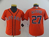 Youth Astros 27 Jose Altuve Orange Cool Base Jersey,baseball caps,new era cap wholesale,wholesale hats